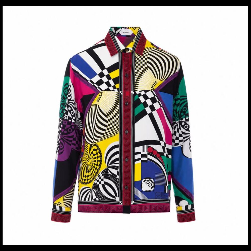 Versace Women Silk Twill Teatro Print Shirt